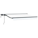 Manuel markise-ramme med LED-lys Hvid og antracit 3 x 2,5 m