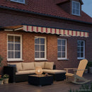 Manuel markise-ramme med LED-lys 3,5 x 2,5 m