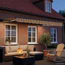 Manuel markise-ramme med LED-lys 3,5 x 2,5 m