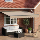 Manuel markise-ramme med LED-lys Beige og Antracit 3,5 x 2,5 m