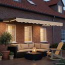 Manuel markise-ramme med LED-lys Beige og Antracit 3,5 x 2,5 m
