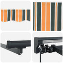 Manuel markise-ramme med LED-lys 3,5 x 2,5 m