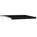 Manuel markise-ramme med LED-lys Sort og Anthracit 4 × 3 m