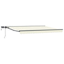 Manuel markise-ramme med LED-lys Creme og antracit 4 × 3,5 m