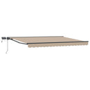 Manuel markise-ramme med LED-lys Beige og Antracit 4 × 3,5 m