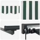 Manuel markise-ramme med LED-lys 4 × 3,5 m