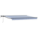 Manuel markise-ramme med LED-lys 4,5 × 3 m