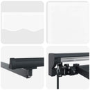 Manuel markise-ramme med LED-lys Hvid og antracit 4,5 × 3,5 m