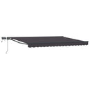 Manuel markise-ramme med LED-lys Antracit 5 x 3 m