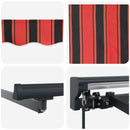 Manuel markise-ramme med LED-lys 5 x 3 m