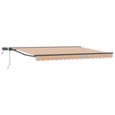 Manuel markise-ramme med LED-lys 5 × 3,5 m