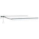 Manuel markise-ramme med LED-lys Hvid og antracit 5 × 3,5 m