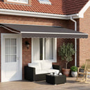 Elektrisk Utrækkelig Markise Anthracit og hvid 5 x 3 m