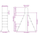 Stige til overjordisk pool 224 x 175 cm 5-trins