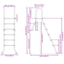 Poolstige til delvist nedgravet pool 222 x 128 cm 5-trins