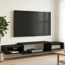 Væghængt TV Skab Vægmonteret Sort eg 140 x 28 x 21 cm