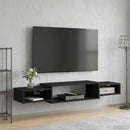 Væghængt TV Skab Vægmonteret Sort eg 140 x 28 x 21 cm