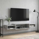 Væghængt TV Skab Vægmonteret Betongrå 140 x 28 x 21 cm