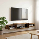 Væghængt TV Skab Vægmonteret Røget eg 140 x 28 x 21 cm