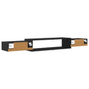 Væghængt TV Skab Vægmonteret Sort eg 180 x 28 x 21 cm