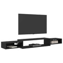 Væghængt TV Skab Vægmonteret Sort eg 180 x 28 x 21 cm