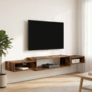Væghængt TV Skab Vægmonteret Røget eg 180 x 28 x 21 cm