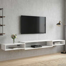 Væghængt TV Skab Vægmonteret Hvid 220 x 28 x 21 cm