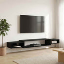Væghængt TV Skab Vægmonteret Sort eg 220 x 28 x 21 cm