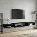 Væghængt TV Skab Vægmonteret Sort eg 220 x 28 x 21 cm