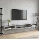 Væghængt TV Skab Vægmonteret Betongrå 220 x 28 x 21 cm