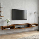 Væghængt TV Skab Vægmonteret Gammelt træ 220 x 28 x 21 cm