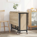 Foldbart spisebord med hjul 130 x 80 x 76,5 cm stål PB