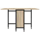 Foldbart spisebord med hjul 130 x 80 x 76,5 cm stål PB