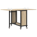 Foldbart spisebord med hjul 130 x 80 x 76,5 cm stål PB