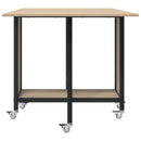 Foldbart spisebord med hjul 130 x 80 x 76,5 cm stål PB