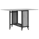 Foldbart spisebord med hjul 130 x 80 x 76,5 cm stål PB