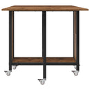 Foldbart spisebord med hjul 130 x 80 x 76,5 cm stål PB