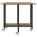 Foldbart spisebord med hjul 130 x 80 x 76,5 cm stål PB