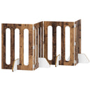 Foldbar hundegård 4 stk. Egetræ 201 x 38 x 70 cm