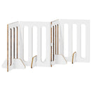 Foldbar hundegård 4 stk. Egetræ 201 x 38 x 70 cm