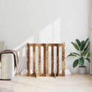 Foldbar hundegård 4 stk. Egetræ 201 x 38 x 90 cm