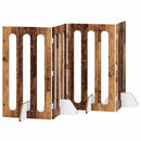 Foldbar hundegård 4 stk. Egetræ 201 x 38 x 90 cm