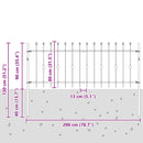 Spike Hejn Asten Sort 200 x 130 cm Pulverlakeret stål