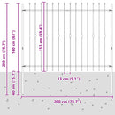 Spike Hejn Asten Sort 200 x 200 cm Pulverlakeret stål