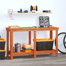 Arbejdsbænk VoksBrun 140 x 50 x 80 cm Massivt fyrretræ