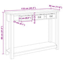Konsolbord Naturfarvet 110 x 30 x 80 cm Massiv Teaktræ