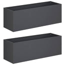 Have Blomsterkrukke 2 stk. Antracit 60 x 20 x 20 cm