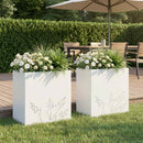 Have Blomsterkrukke 2 stk. Hvid 50 x 30 x 49 cm Koldvalset stål