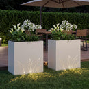 Have Blomsterkrukke 2 stk. Hvid 50 x 30 x 49 cm Koldvalset stål