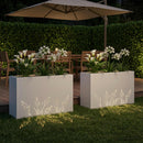 Have Blomsterkrukke 2 stk. Hvid 80 x 20 x 49 cm Koldvalset stål